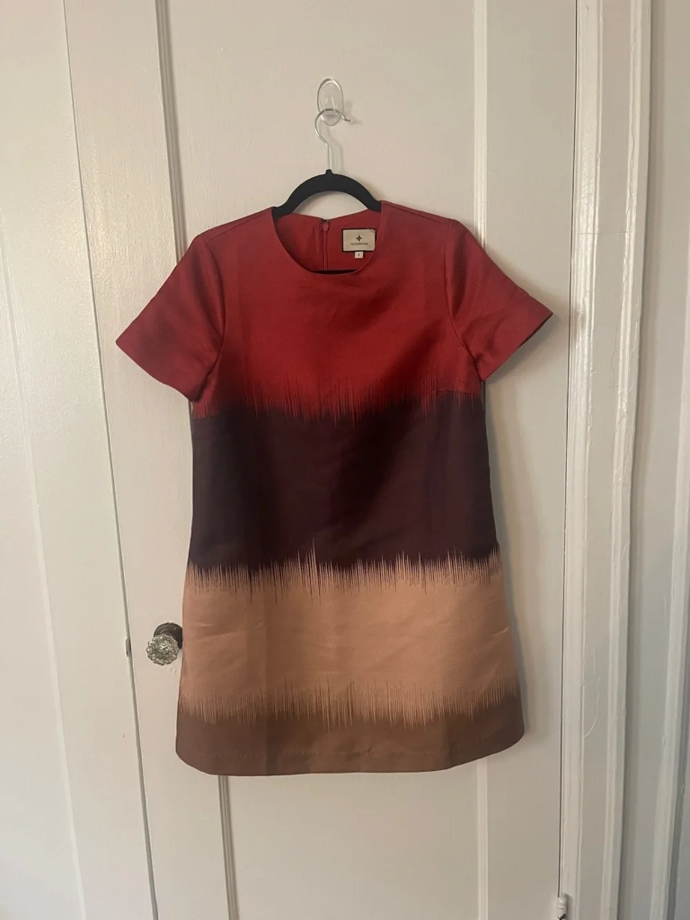Tuckernuck Sienna Ombre Mini Shift Skirt in Red, Brown & Cream - Picture 2 of 11